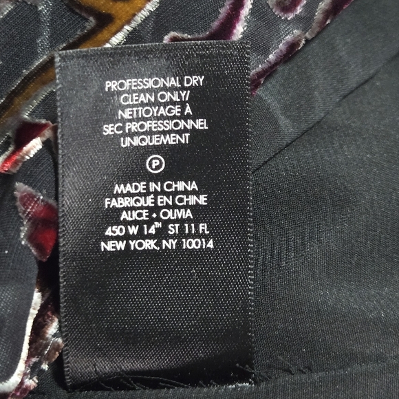 Alice and Olivia Womens Alecia Silk Velour Brocade Damask Jacquard Blouse Medium - Picture 7 of 9